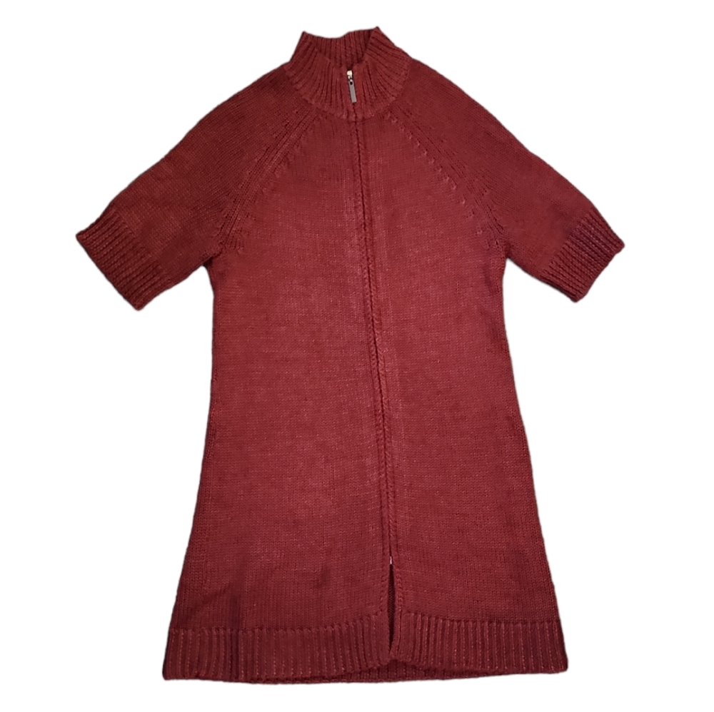 Coldwater Creek Zipper Front Knit Dress XS(4) Burgundy